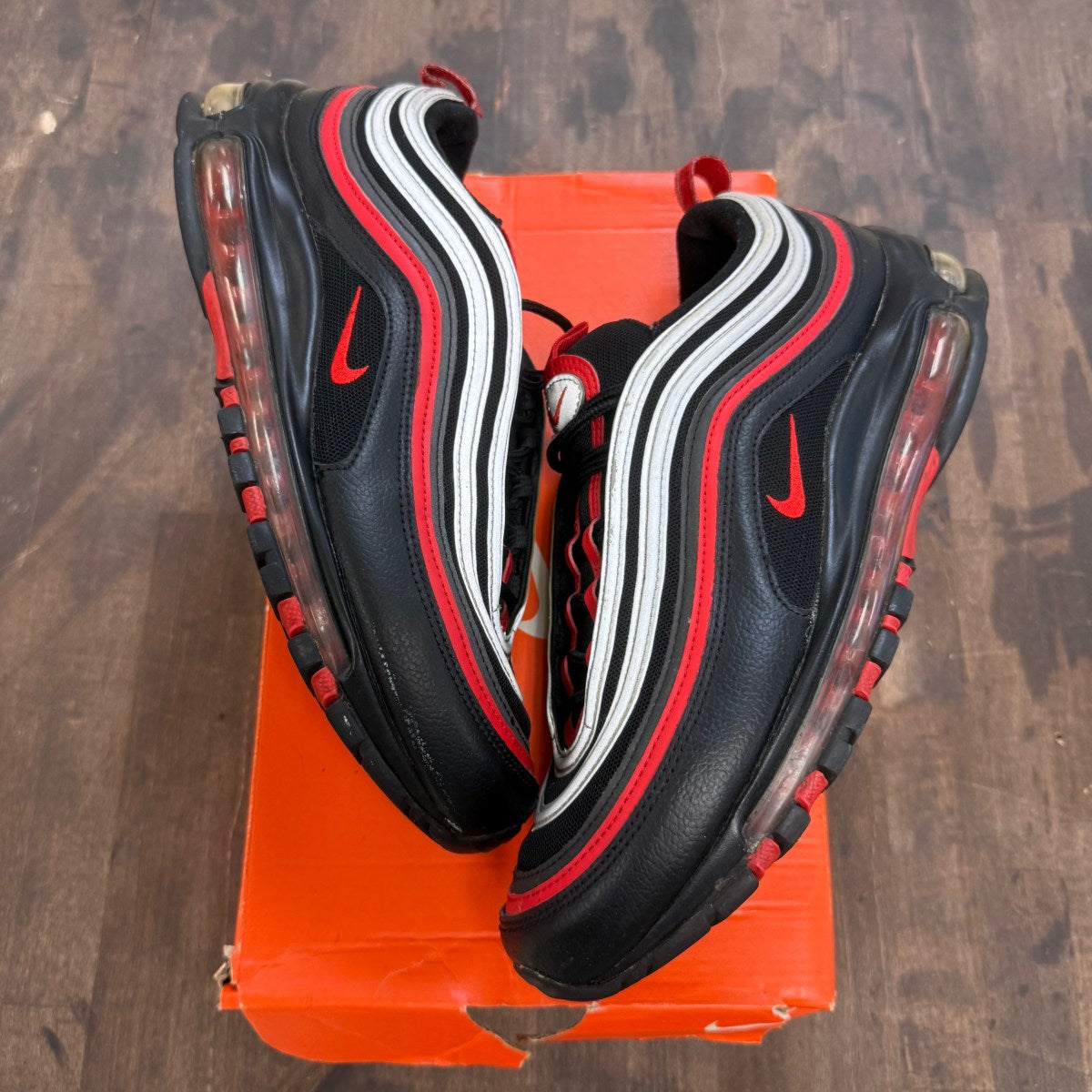 Nike Air Max 97 Black Red Silver Size 10 (Pre-Owned) - Image 1