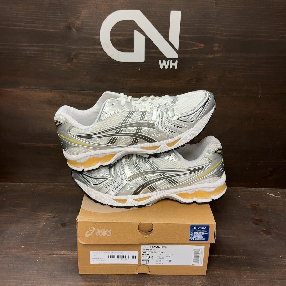 ASICS GEL-Kayano 14 Tai Chi Yellow Size 10.5 (Pre-Owned) - front