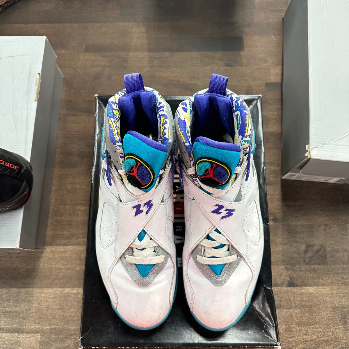 Jordan 8 Retro White Aqua (2019) (Women's) Size 11W (Moderately Worn Pre-Owned)