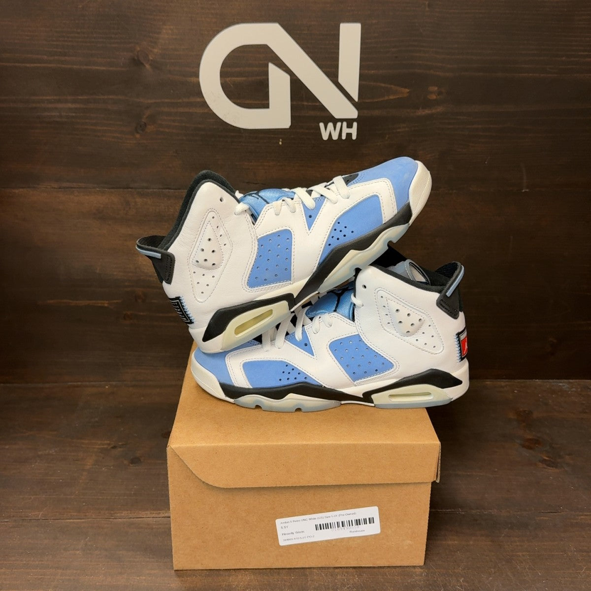 Jordan 6 Retro UNC White (GS) Size 5.5Y (Pre-Owned) - Image 1