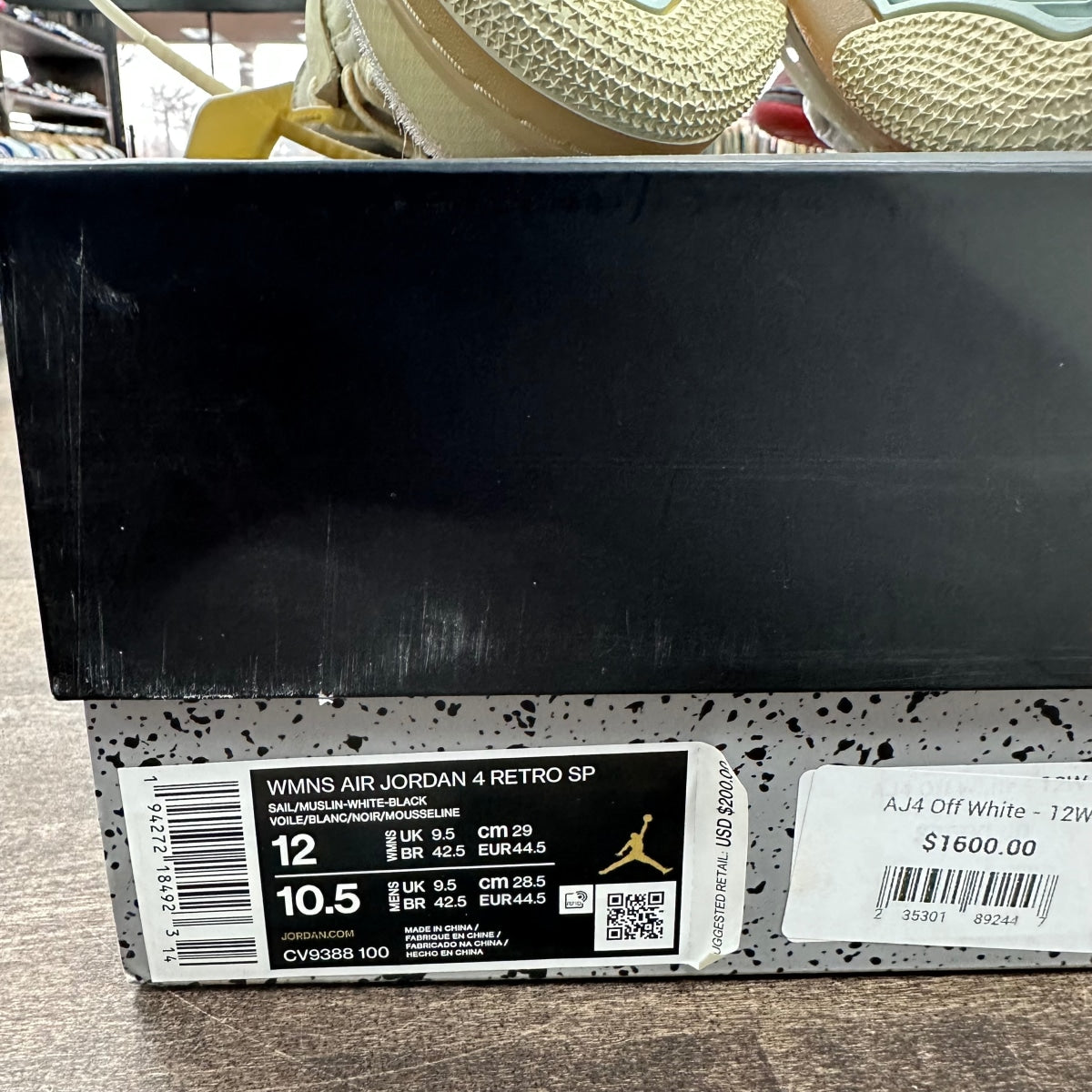 Jordan 4 Retro Off-White Sail (Women's) - Image 6