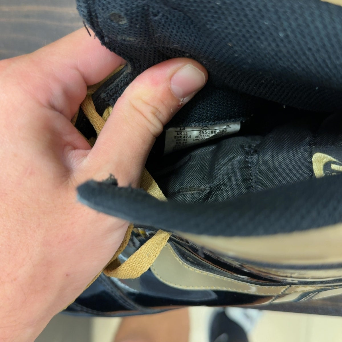 Jordan 1 Retro High Black Metallic Gold (2020) Size 13 (Pre-Owned) - Image 7