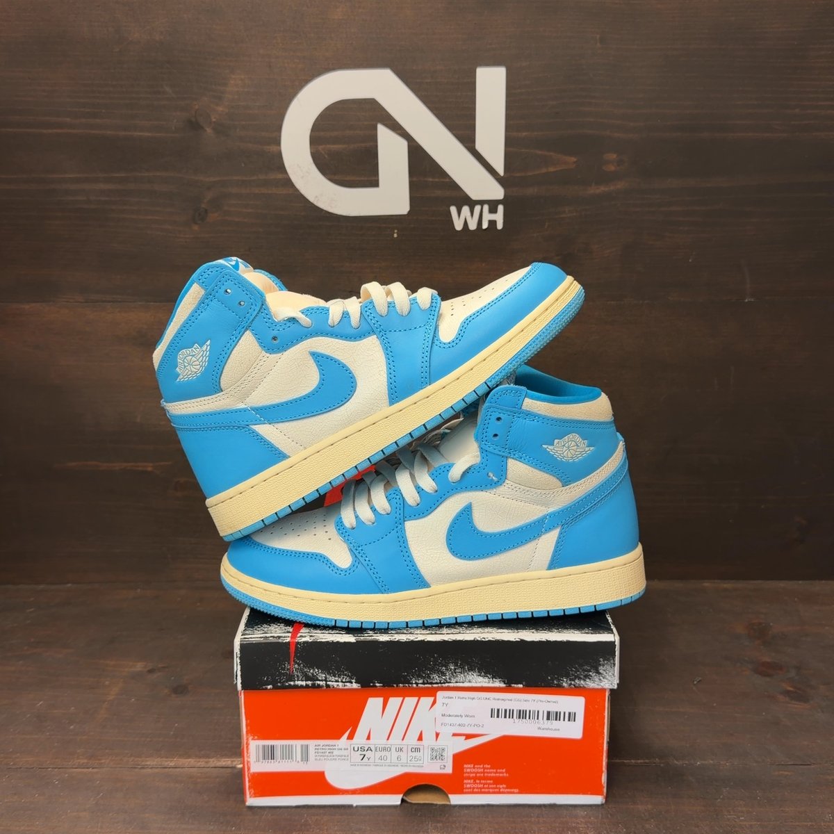 Jordan 1 Retro High OG UNC Reimagined (GS) Size 7Y (Pre-Owned) - front