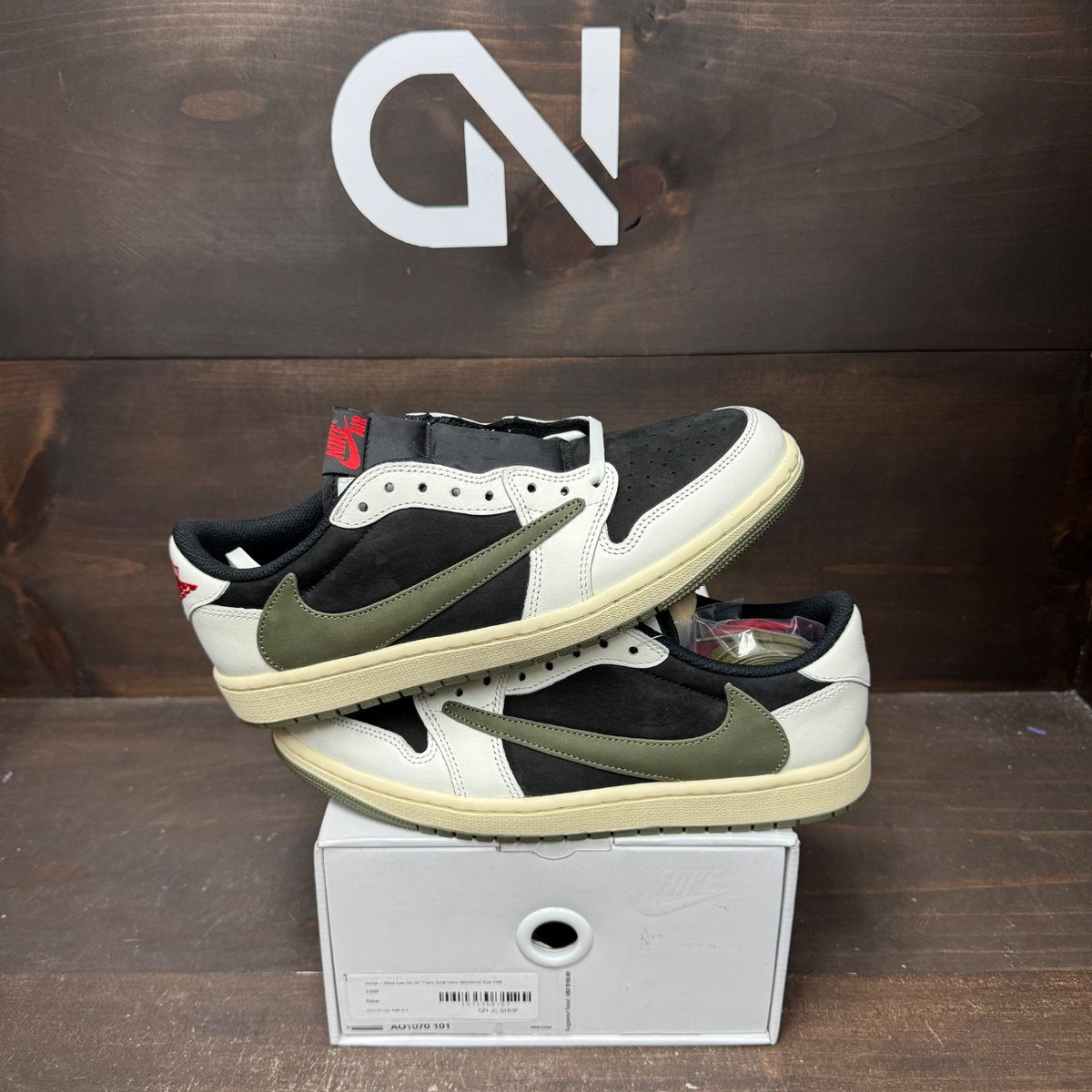 Jordan 1 Retro Low OG SP Travis Scott Olive (Women's) Size 10W - front