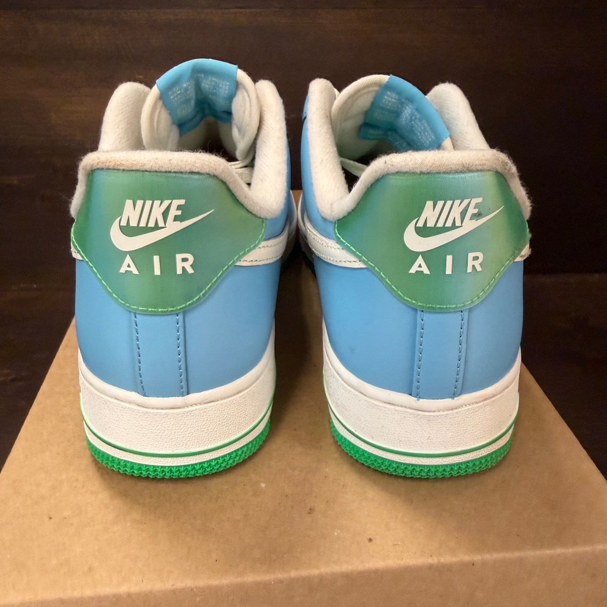Nike Air Force 1 Low '07 Aquarius Blue Vapor Green Size 9 (Pre-Owned) - Image 4