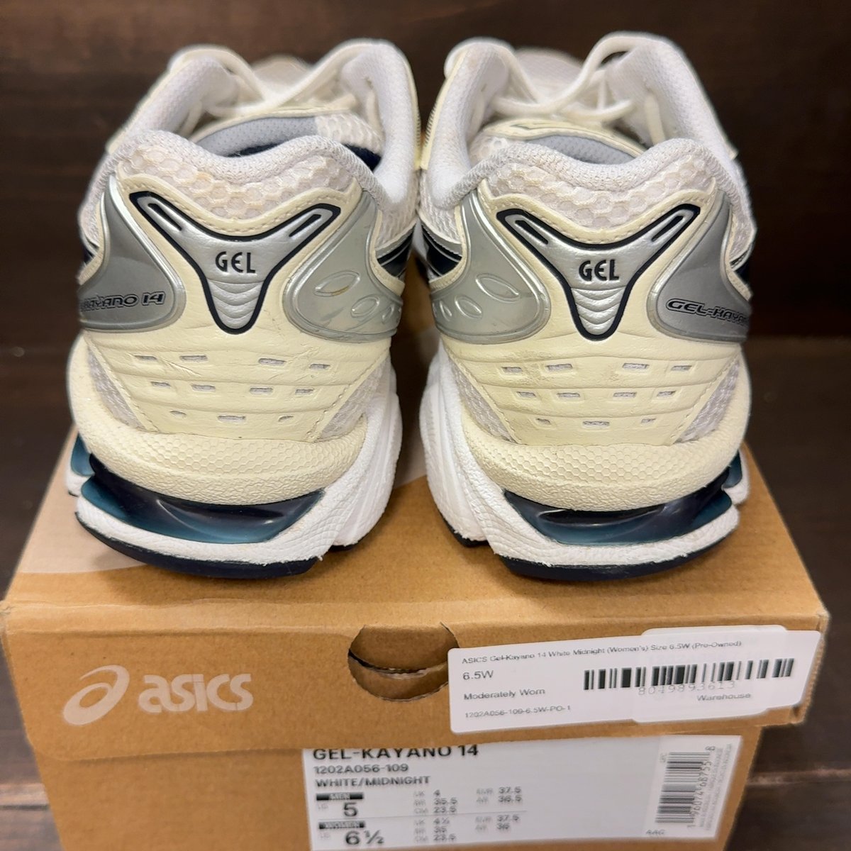 ASICS Gel-Kayano 14 White Midnight (Women's) Size 6.5W (Pre-Owned) - aux