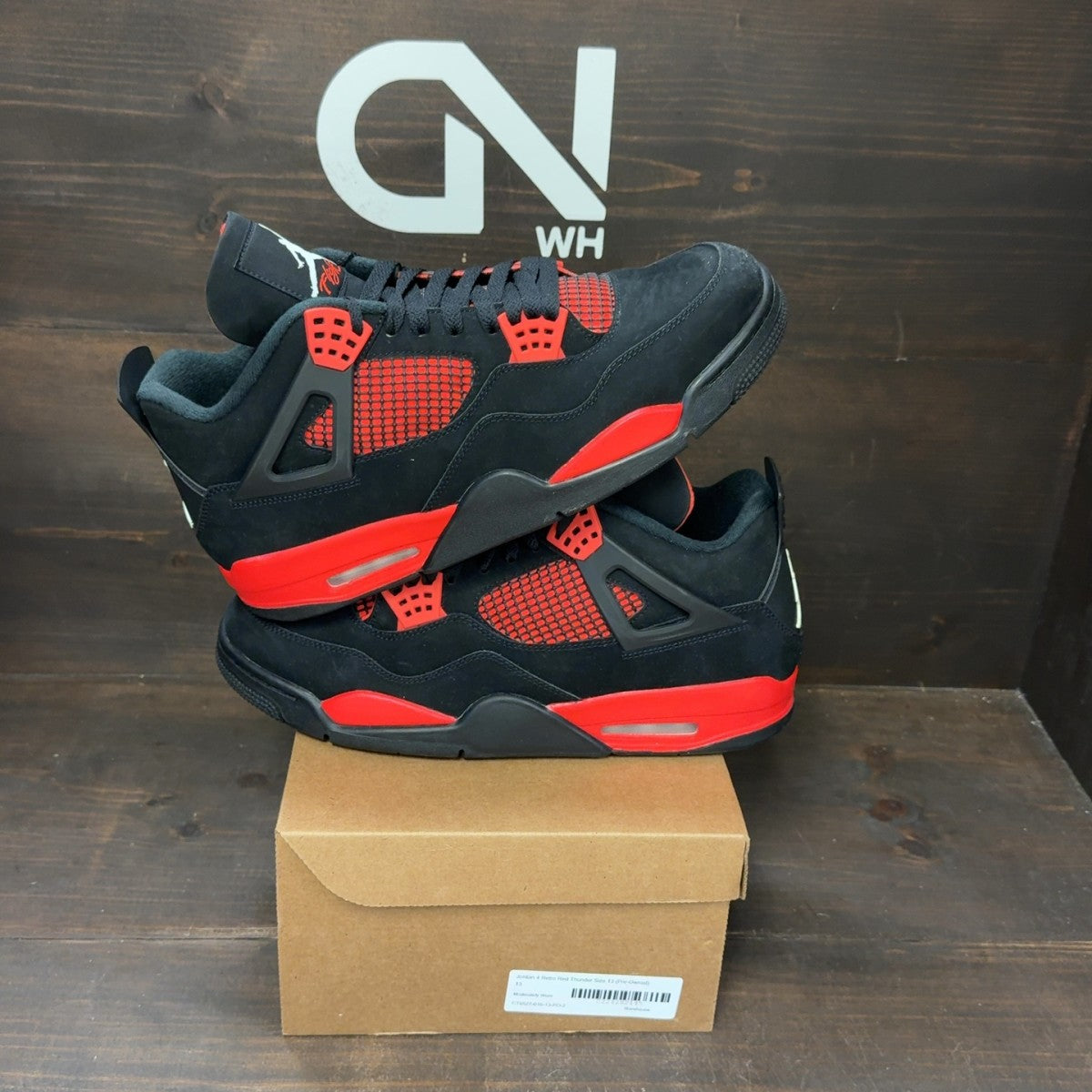 Jordan 4 Retro Red Thunder Size 13 (Pre-Owned) - Image 1