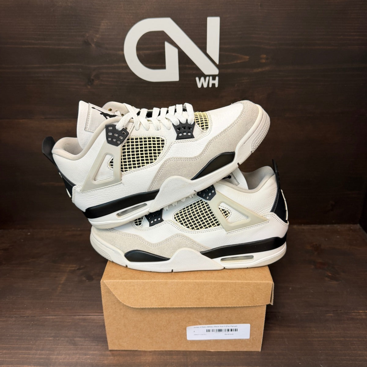Jordan 4 Retro Military Black Size 9 (Pre-Owned) - Image 1