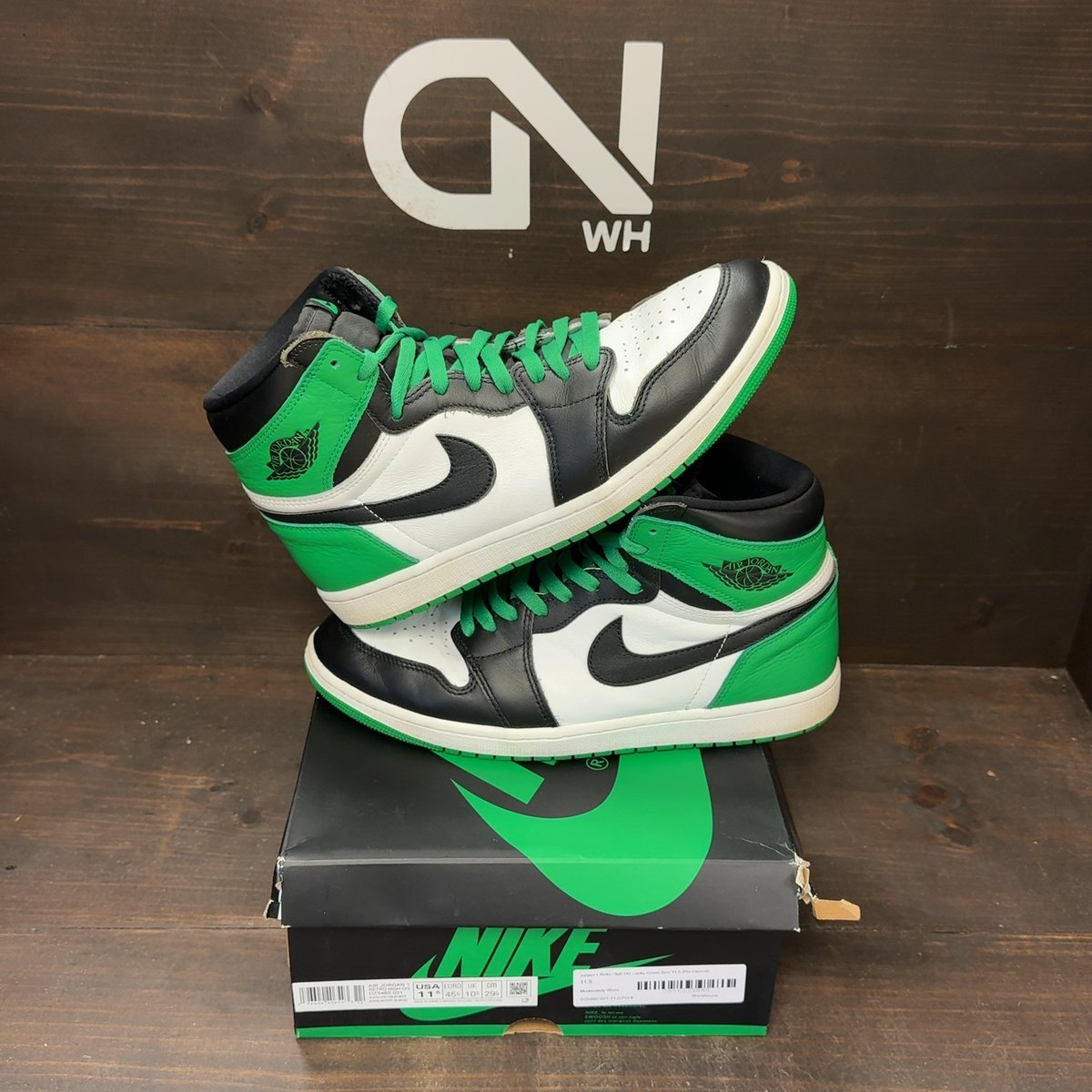Jordan 1 Retro High OG Lucky Green Size 11.5 (Pre-Owned) - front