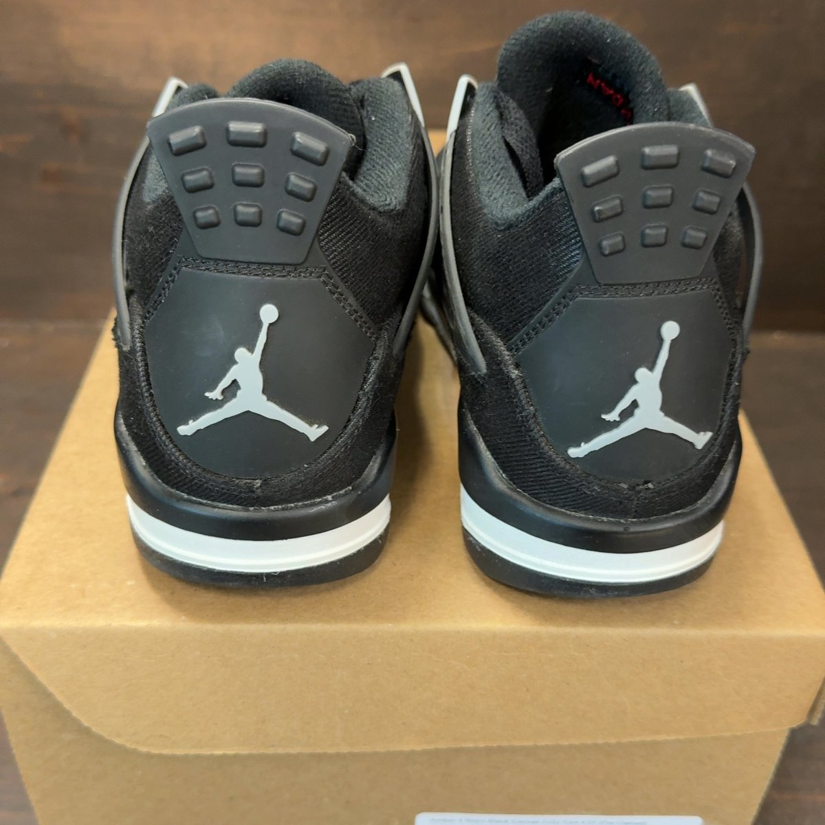 Jordan 4 Retro Black Canvas (GS) Size 4.5Y (Pre-Owned) - aux