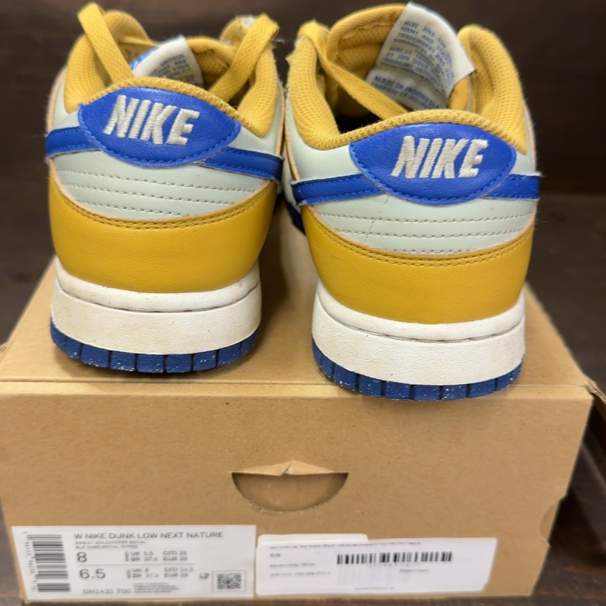 Nike Dunk Low Next Nature Wheat Gold Royal (Women's) - Image 5