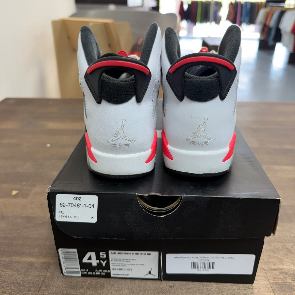 Jordan 6 Retro Infrared White (2014) (GS) - Image 3