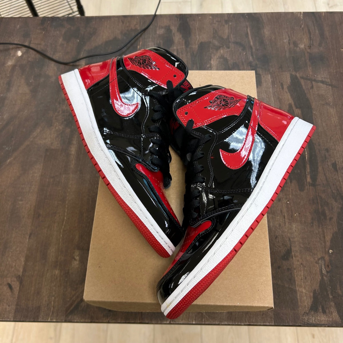 Jordan 1 Retro High OG Patent Bred Size 10 (Pre-Owned) - Image 1