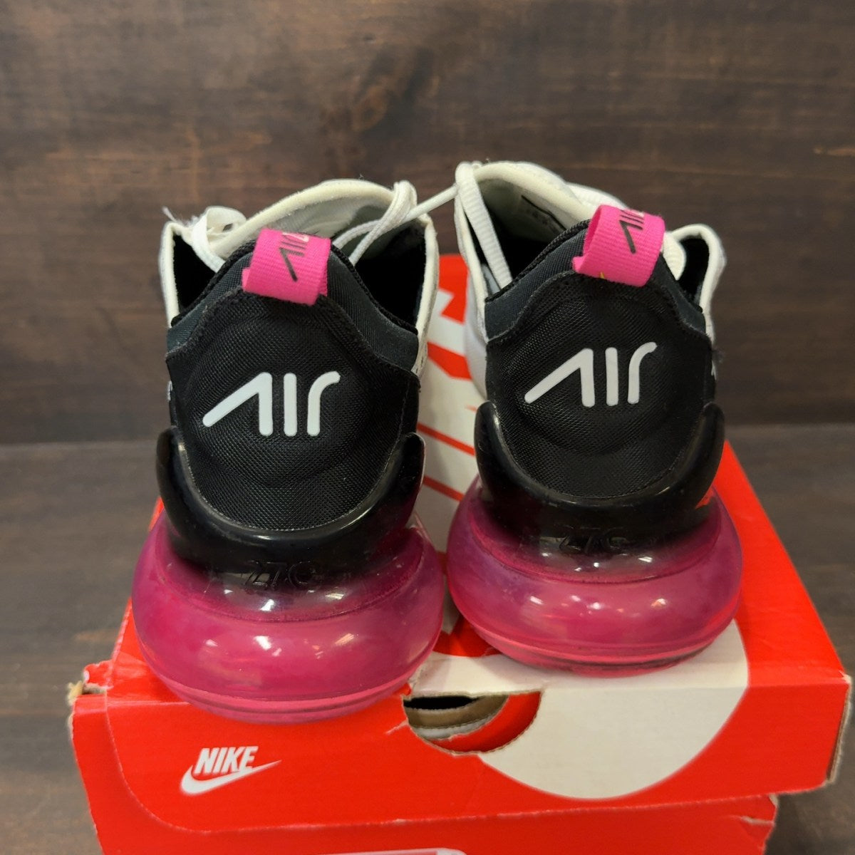 Nike Air Max 270 White Black Laser Fuchsia Volt (GS) - Image 4