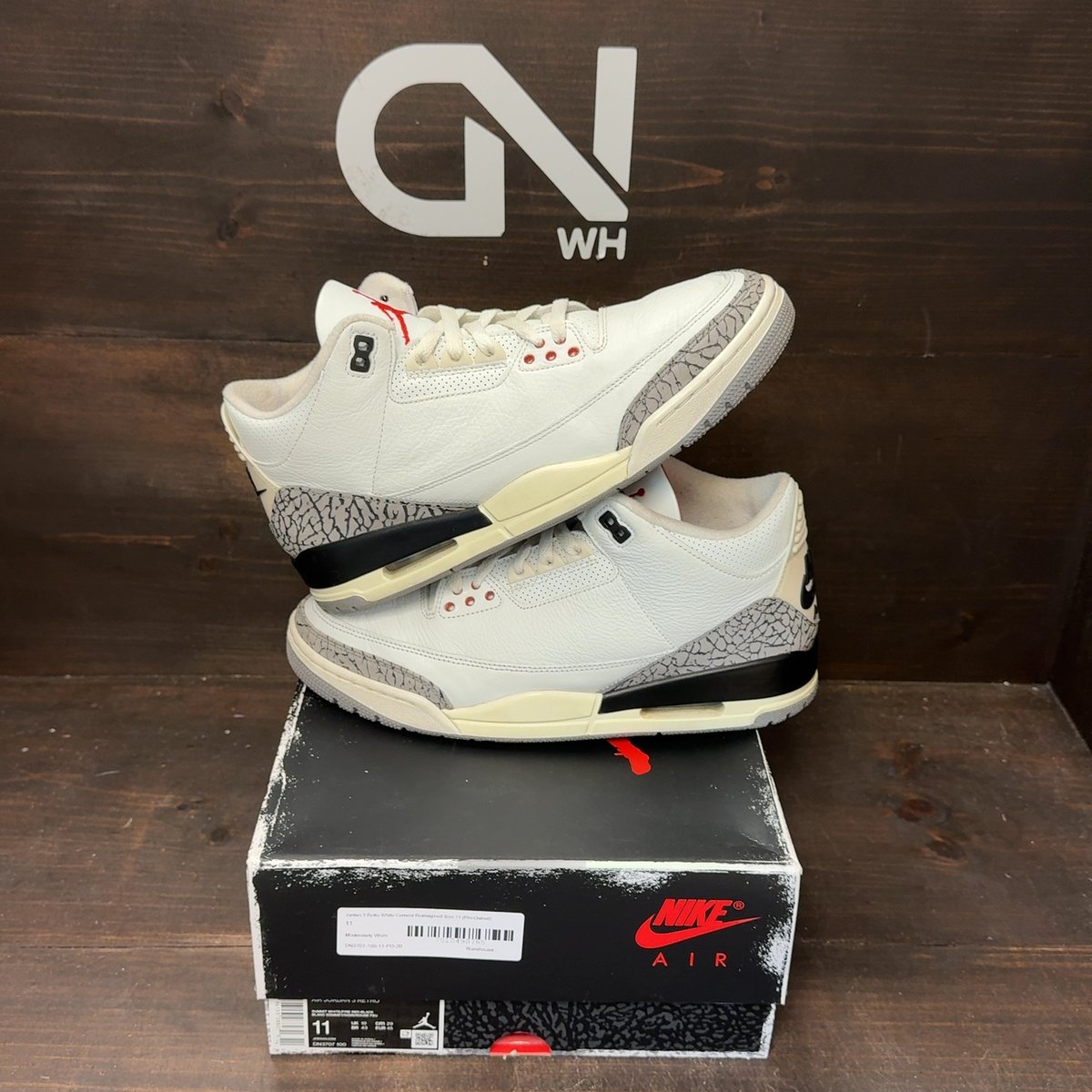 Jordan 3 Retro White Cement Reimagined Size 11 (Pre-Owned) - front