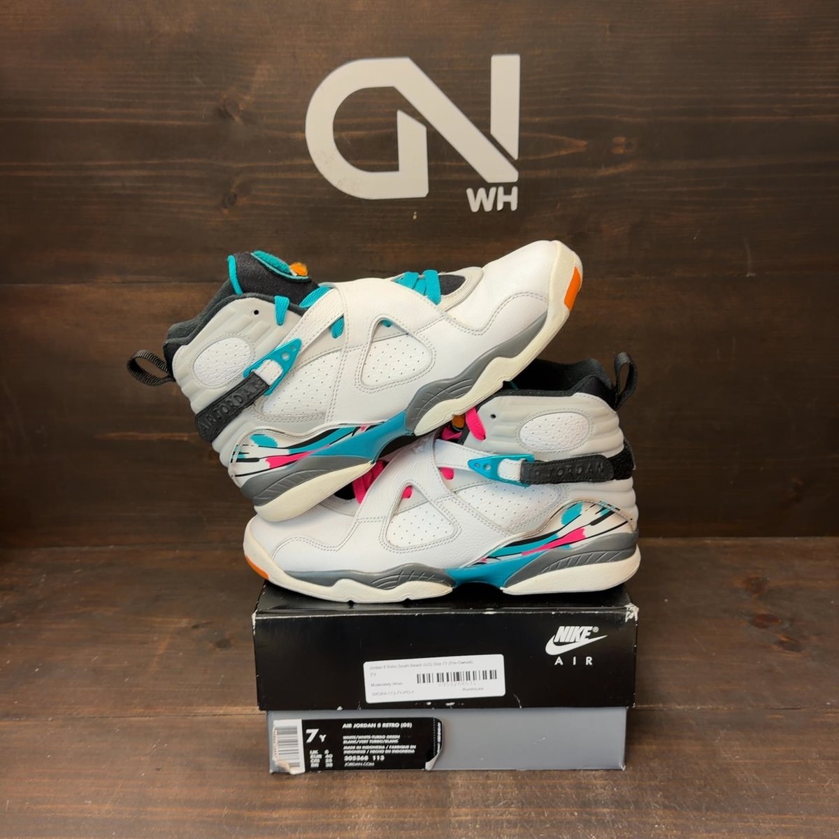 Jordan 8 Retro South Beach (GS) Size 7Y (Pre-Owned) - front