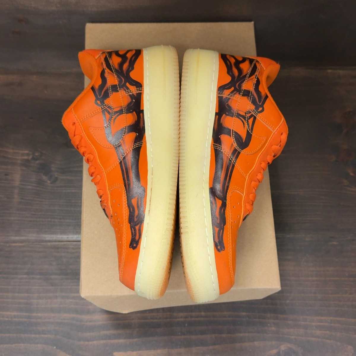 Nike Air Force 1 Low Orange Skeleton Halloween (2020) Size 9 (Pre-Owned) - Image 4