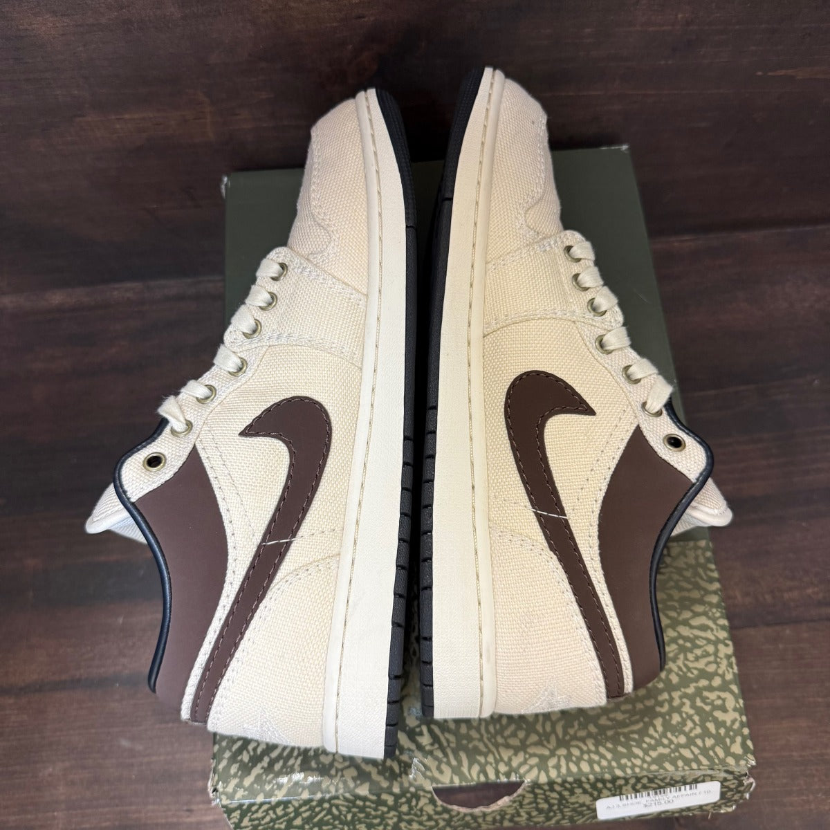 Jordan 1 Low Premium Pale Ivory Off Noir Baroque Brown Size 10 (Pre-Owned) - Image 5