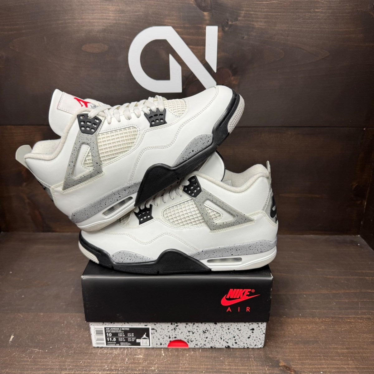 Jordan 4 Retro White Cement (2025) Size 10 (Pre-Owned) - front