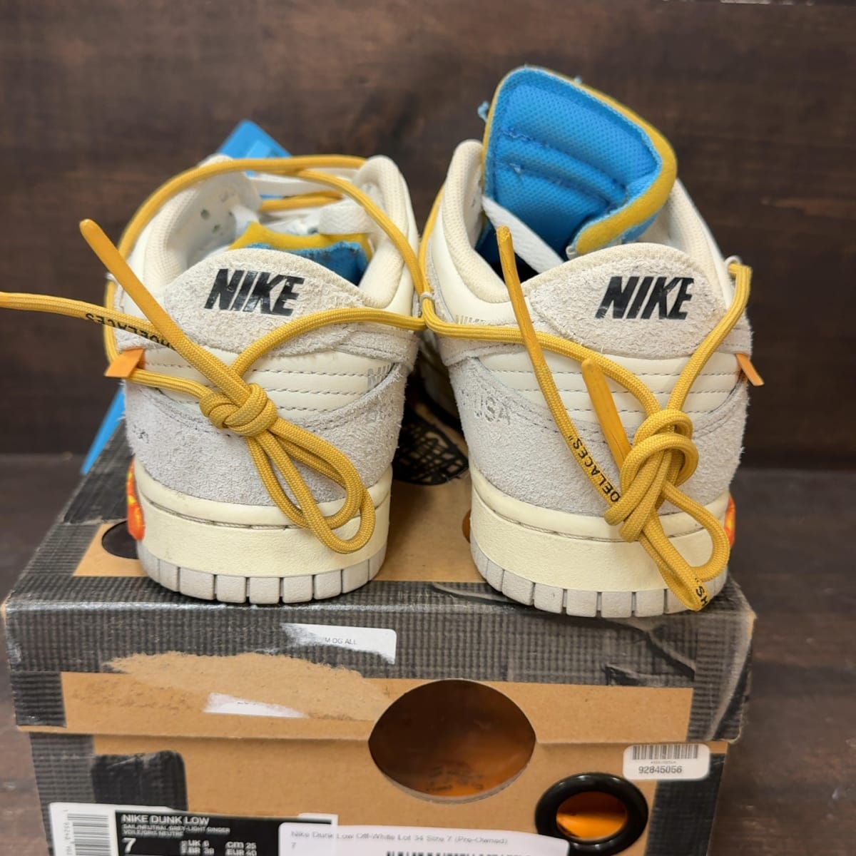 Nike Dunk Low Off-White Lot 34 Size 7 (Pre-Owned) - aux