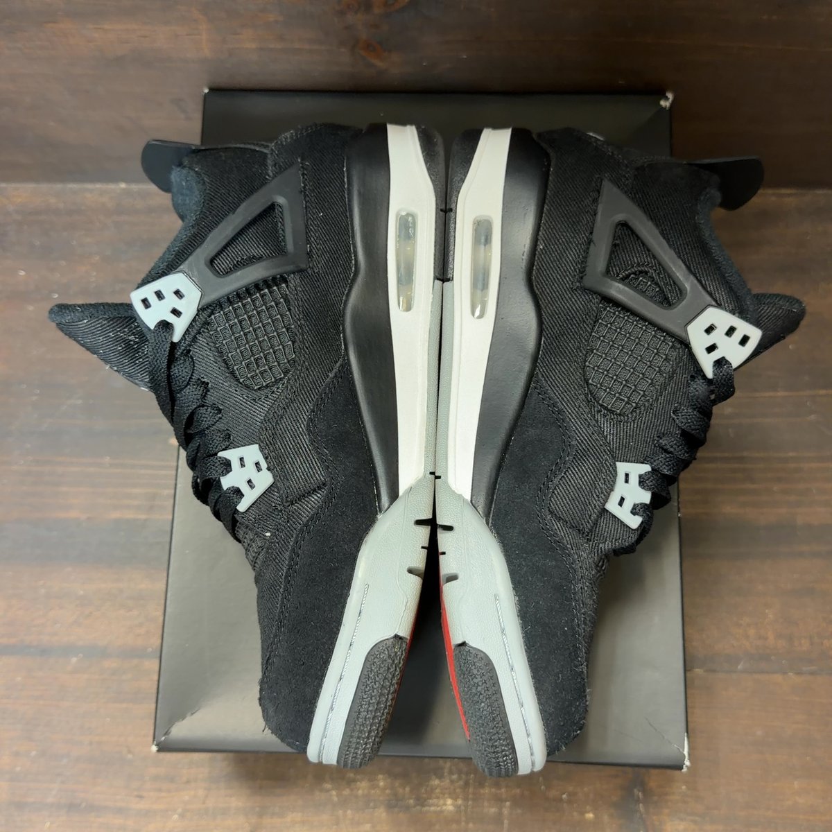 Jordan 4 Retro Black Canvas (GS) Size 7Y (Pre-Owned) - aux