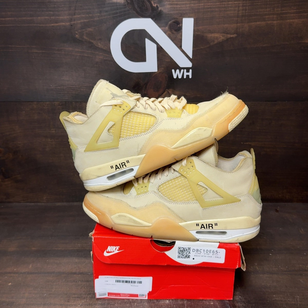 Jordan 4 Retro Off-White Sail (Women's) Size 12W (Pre-Owned) - Image 1