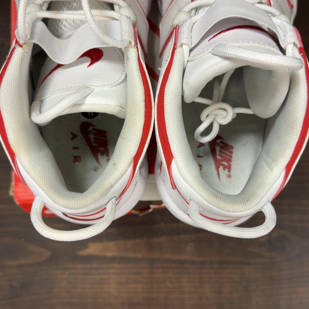 Nike Air More Uptempo White Varsity Red Outline Size 11 (Pre-Owned) - aux