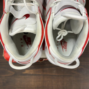Nike Air More Uptempo White Varsity Red Outline Size 11 (Pre-Owned) - aux