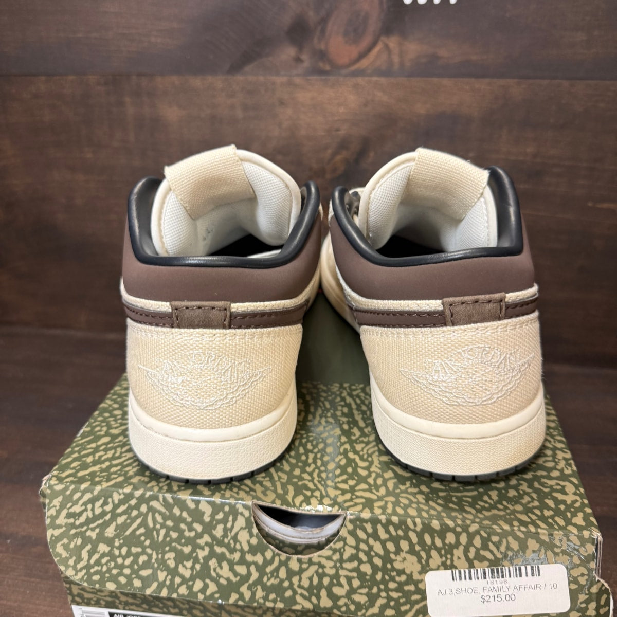 Jordan 1 Low Premium Pale Ivory Off Noir Baroque Brown Size 10 (Pre-Owned) - Image 3