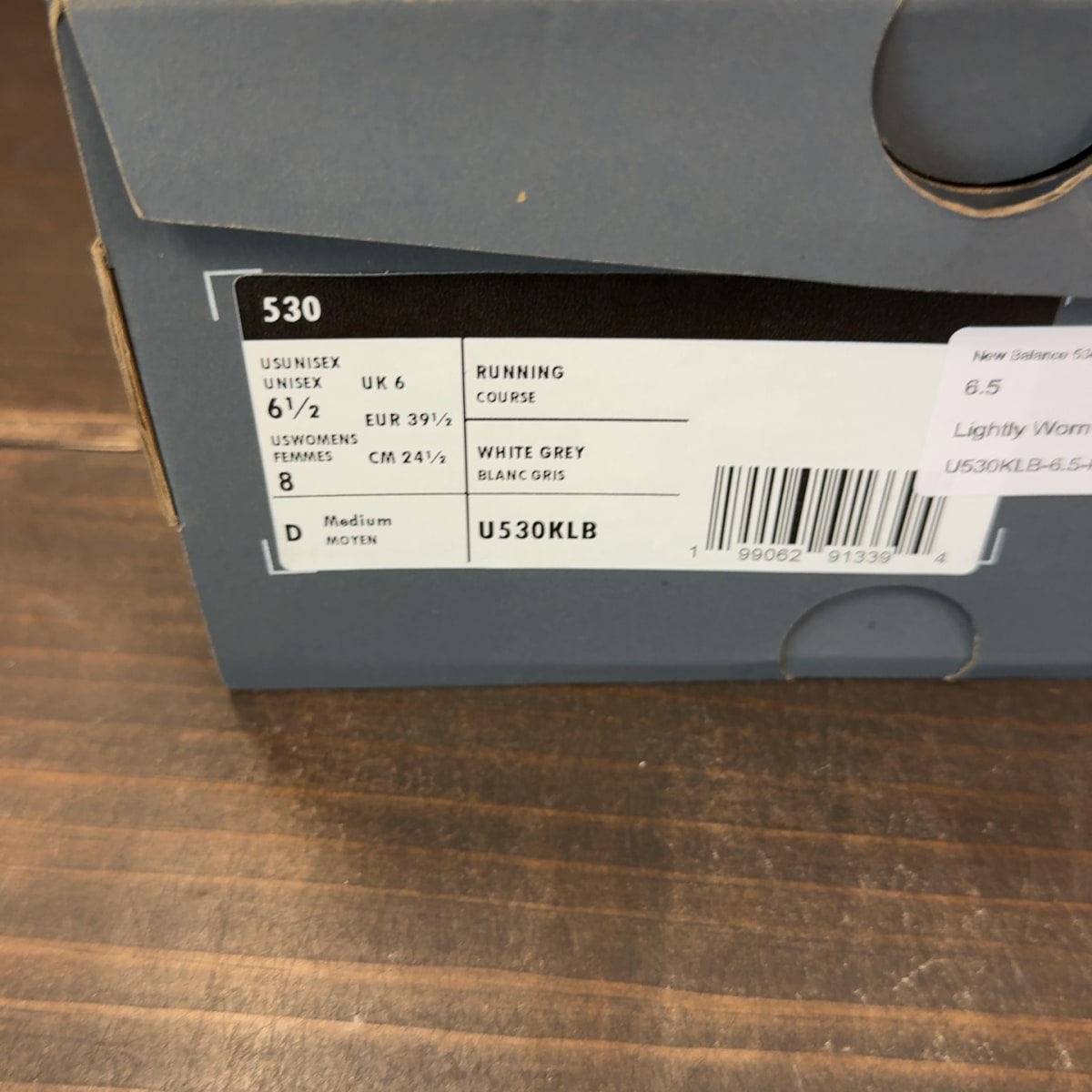 New Balance 530 White Silver Metallic Black Sole Size 6.5 (Pre-Owned) - Image 8