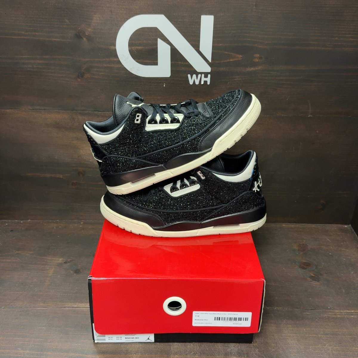 Jordan 3 Retro AWOK Vogue Black (Women's) Size 11W (Pre-Owned) - front