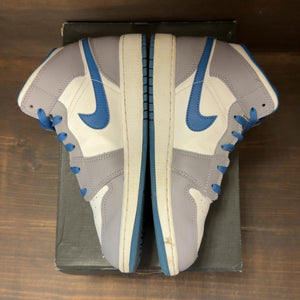 Jordan 1 Mid True Blue Cement (GS) Size 7Y (Pre-Owned) - aux