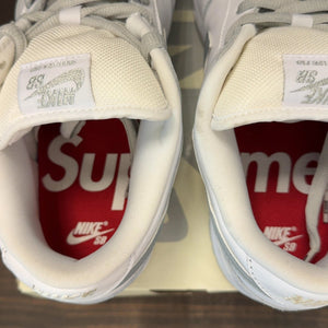 Nike SB Dunk Low Supreme 94 White Metallic Silver Size 12 (Pre-Owned) - aux