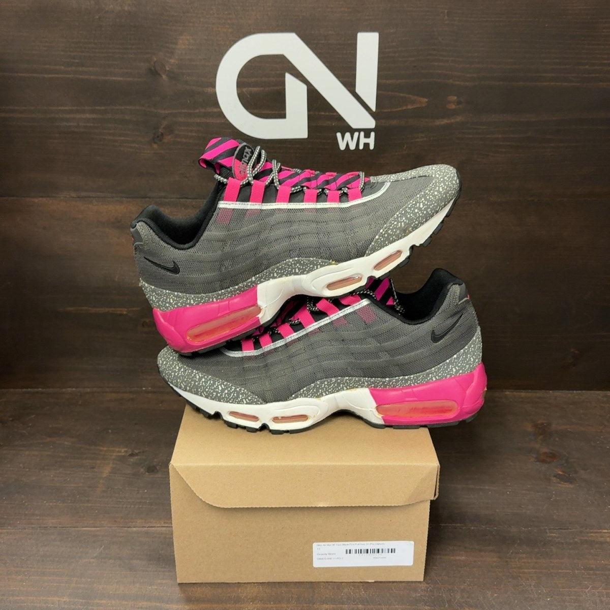 Nike Air Max 95 Tape Black Pink Foil Size 11 (Pre-Owned) - Image 1