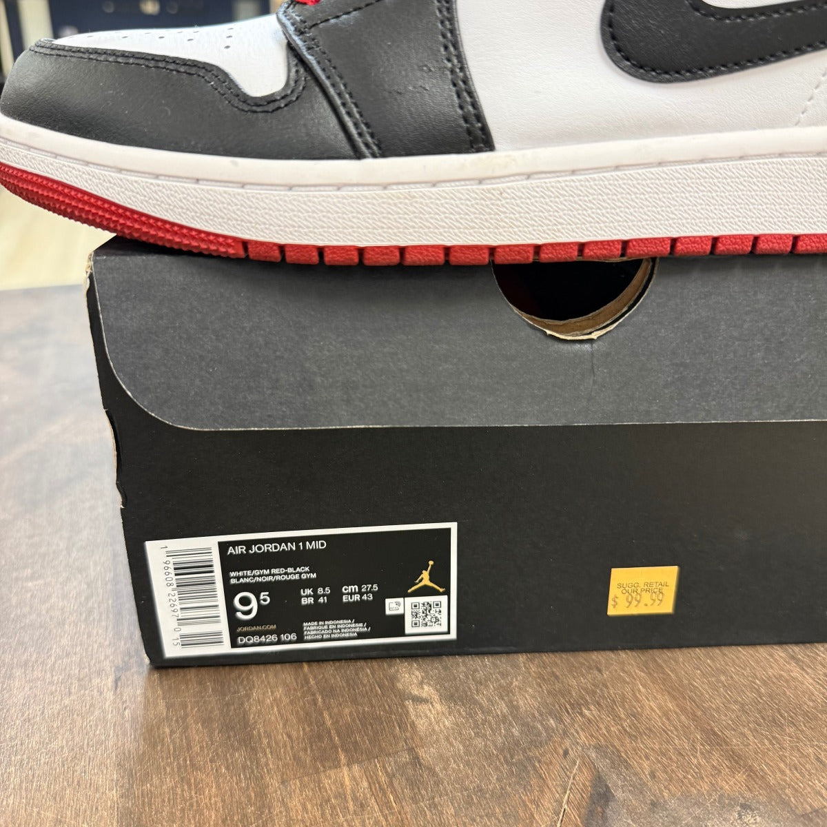 Jordan 1 Mid Gym Red Black Toe - Image 7