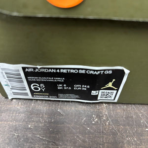 Jordan 4 Retro SE Craft Medium Olive (GS) Size 6.5Y (Pre-Owned) - aux