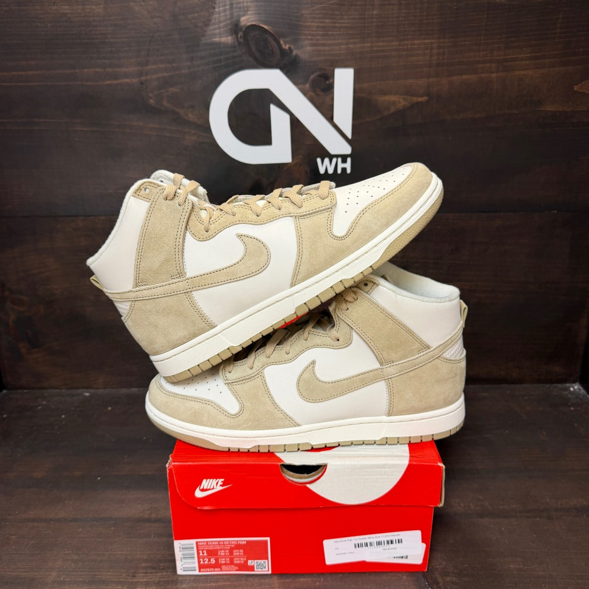 Nike Dunk High Tan Suede White - Image 1