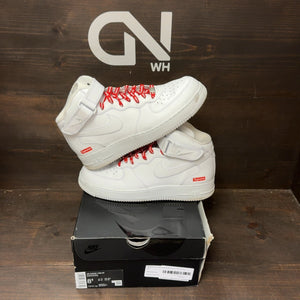 Nike Air Force 1 Mid Supreme White Size 8.5 (Pre-Owned) - front