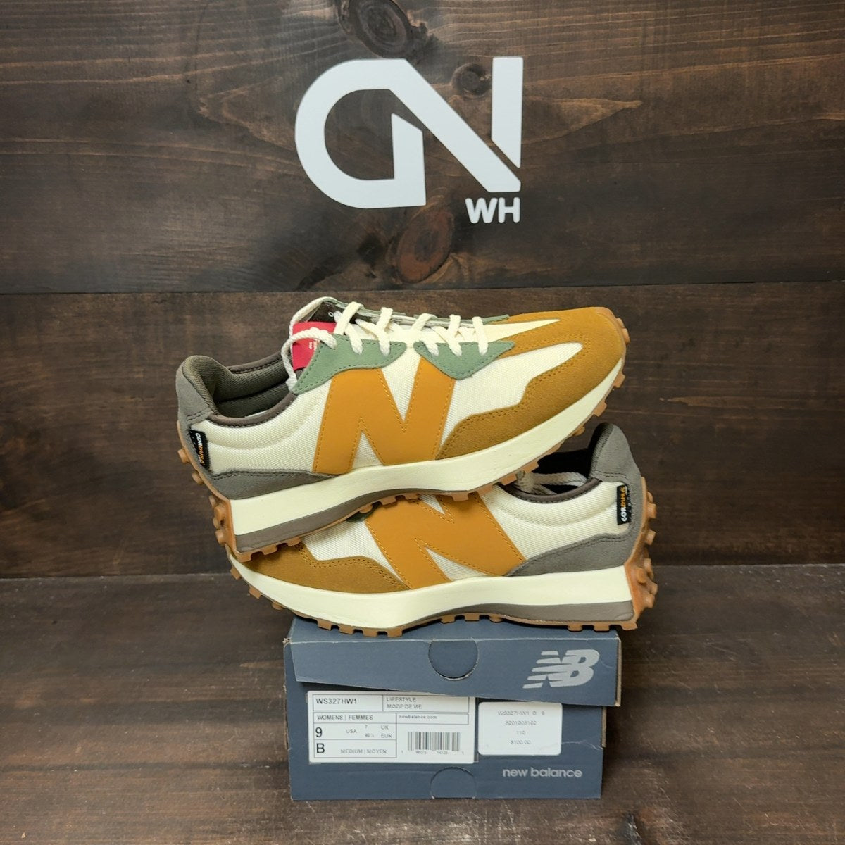 New Balance 327 Winter Wheat Brown Green (Women's) Size 9W (Pre-Owned) - Image 1