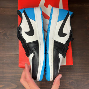 Jordan 1 Retro Low OG Black Dark Powder Blue Size 9.5 (Pre-Owned) - Image 4