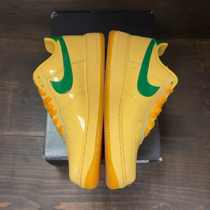Nike Air Force 1 Low Patent Leather Topaz Gold Pine Green Size 10.5 (Pre-Owned) - aux