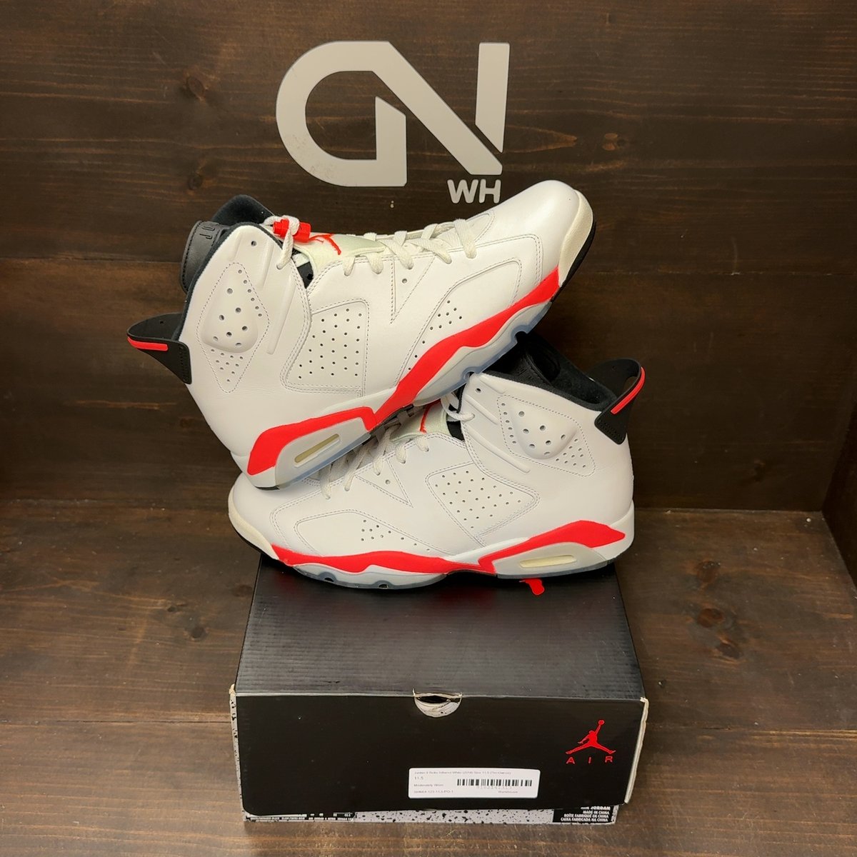 Jordan 6 Retro Infrared White (2014) Size 11.5 (Pre-Owned) - front