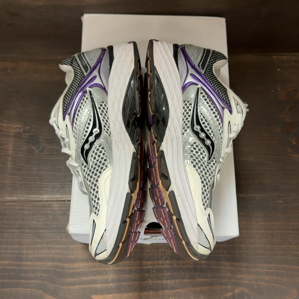 Saucony ProGrid Omni 9 White Black Silver Purple Size 9.5 (Pre-Owned) - aux