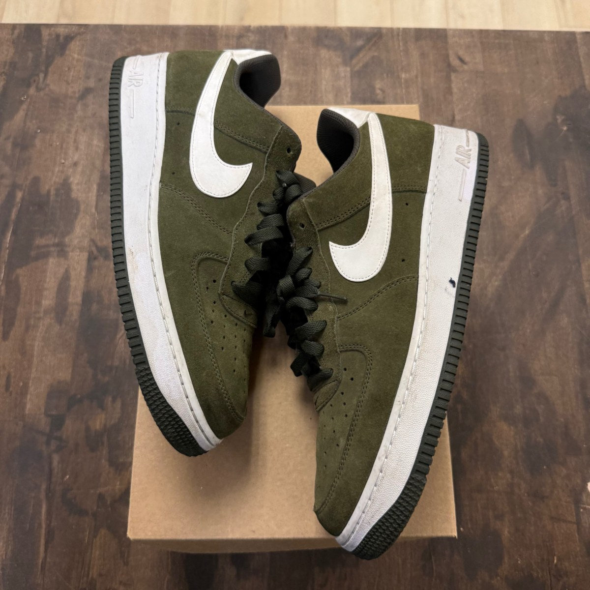 Nike Air Force 1 Cargo Khaki/White-Cargo Khaki Size 11 (Pre-Owned) - Image 1