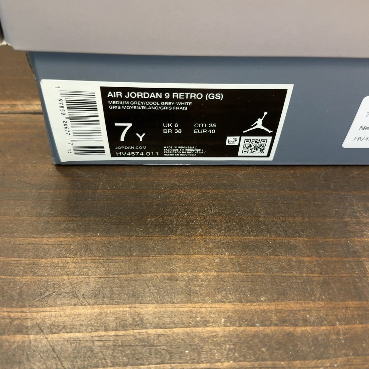 Jordan 9 Retro Cool Grey (2025) (GS) Size 7Y - aux