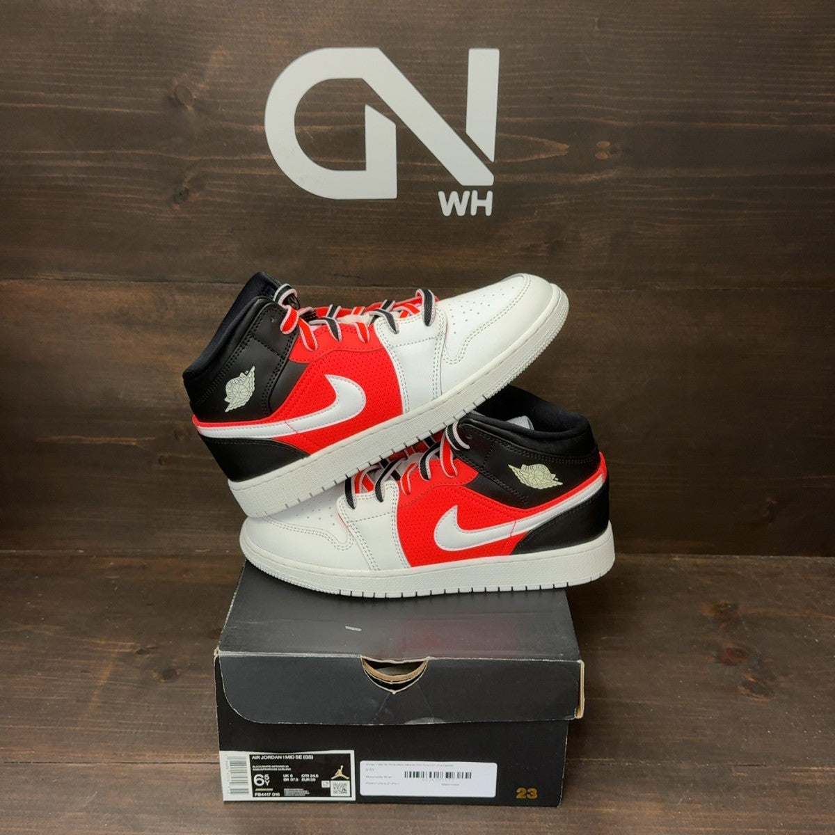 Jordan 1 Mid SE White Black Infrared (GS) - Image 1