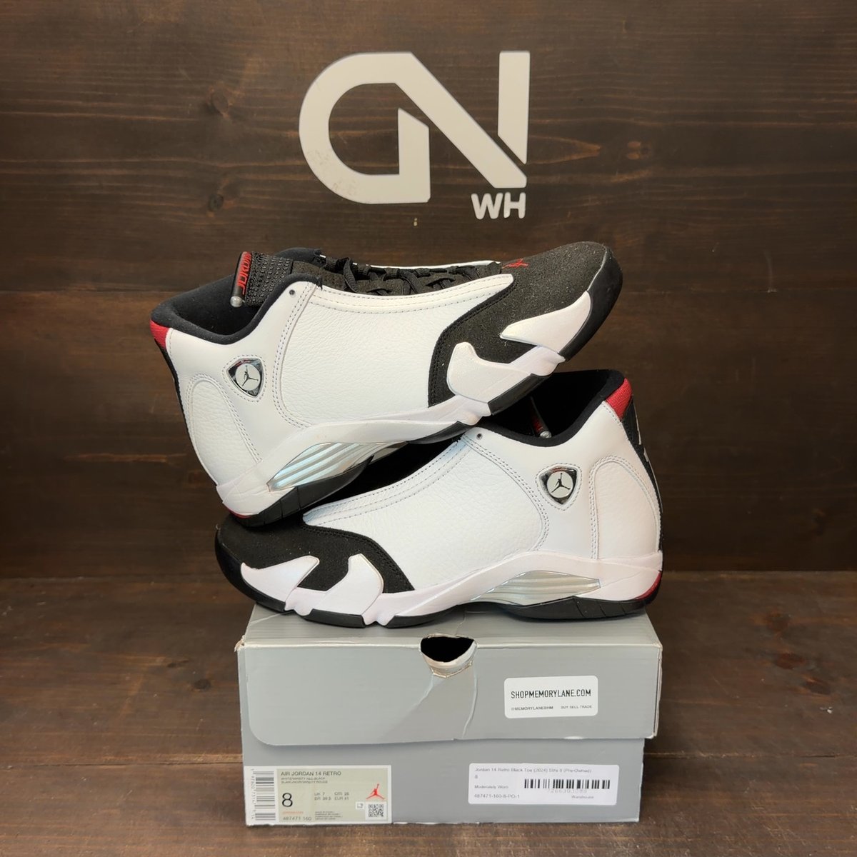Jordan 14 Retro Black Toe (2024) Size 8 (Pre-Owned) - front