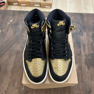 Jordan 1 Retro High OG Black Metallic Gold Size 9.5 (Pre-Owned) - Image 2
