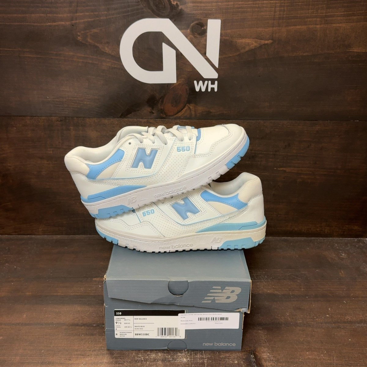 New Balance 550 UNC White Dusk Blue (Women's) - Image 1