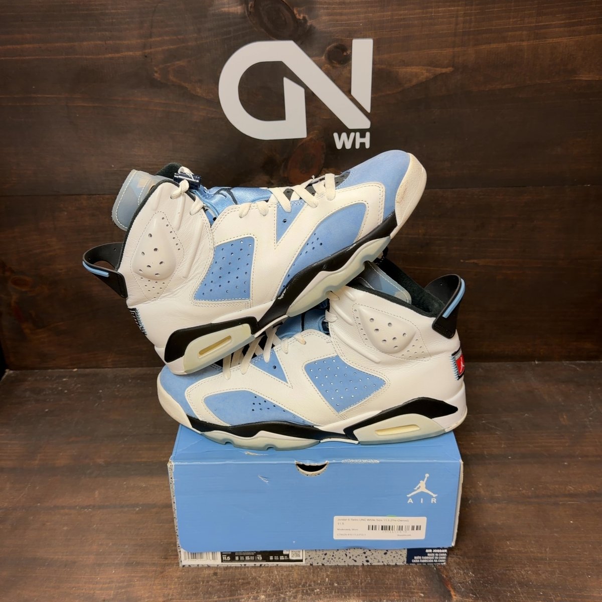 Jordan 6 Retro UNC White Size 11.5 (Pre-Owned) - front